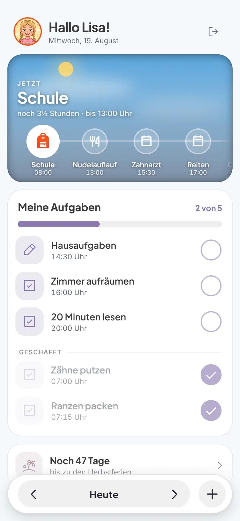 Famino: Kids-Ansicht