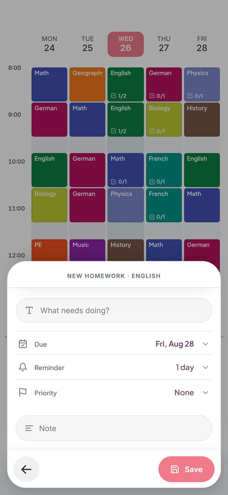 Famino: New homework